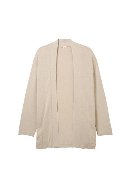 TOM TAILOR Plus Verschlusslose Strickjacke mit Schalkragen - beigefarben sheego Bis zu 65% Rabatt