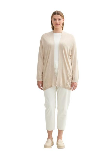 TOM TAILOR Plus Verschlusslose Strickjacke mit Schalkragen - beigefarben sheego Bis zu 65% Rabatt