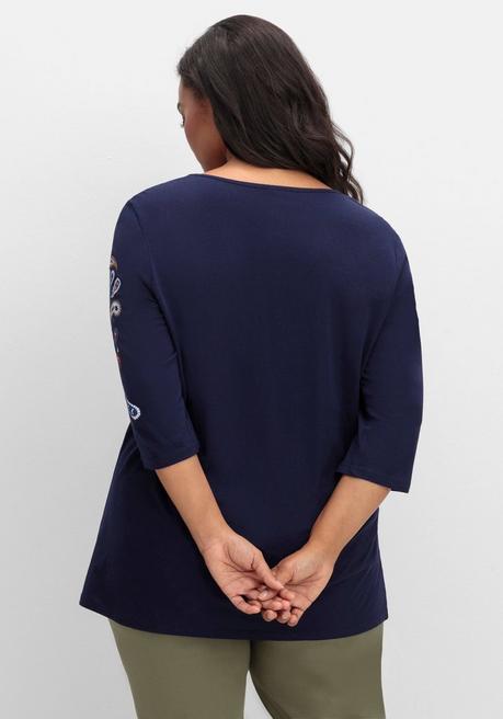 sheego 3/4-Arm-Shirt mit platziertem Paisley-Print - marine bedruckt sheego Nur für heute
