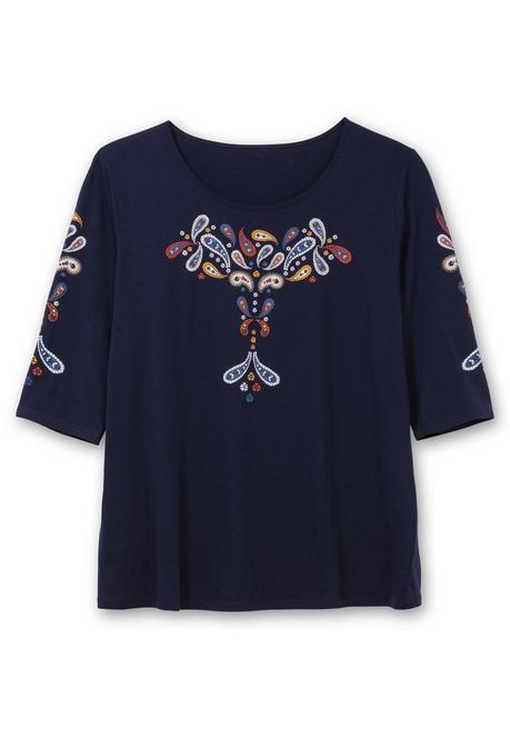 sheego 3/4-Arm-Shirt mit platziertem Paisley-Print - marine bedruckt sheego Nur für heute