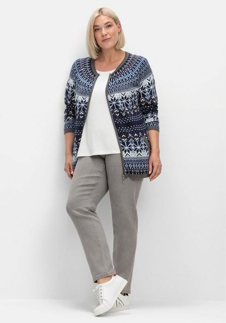 sheego Schmale Jeans mit Stretchbund, ohne Taschen - grey Denim sheego Nur noch ein Tag übrig