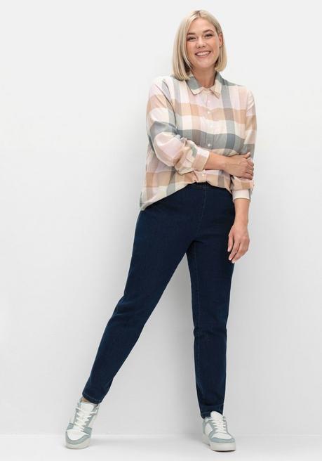 sheego Schmale Jeans mit Stretchbund, ohne Taschen - dark blue Denim sheego Super Rabatt