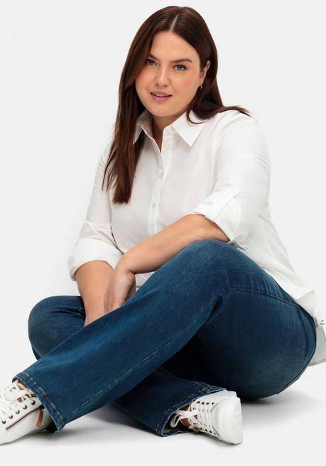 sheego Bootcut Stretch-Jeans mit Bodyforming-Effekt - dark blue Denim sheego Riesige Rabatte
