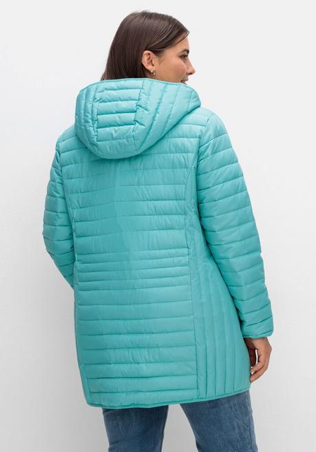 sheego Leicht wattierte Longsteppjacke mit Kapuze - aqua sheego Clearance-Verkauf