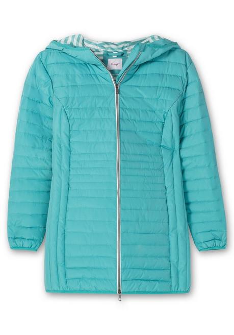 sheego Leicht wattierte Longsteppjacke mit Kapuze - aqua sheego Clearance-Verkauf