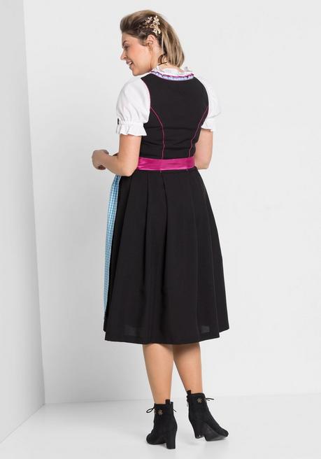 sheego Dirndl mit Schürze und Bluse 3tlg. - schwarz-türkis sheego Fabrikladen