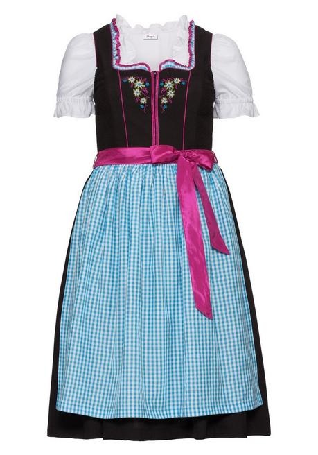 sheego Dirndl mit Schürze und Bluse 3tlg. - schwarz-türkis sheego Fabrikladen