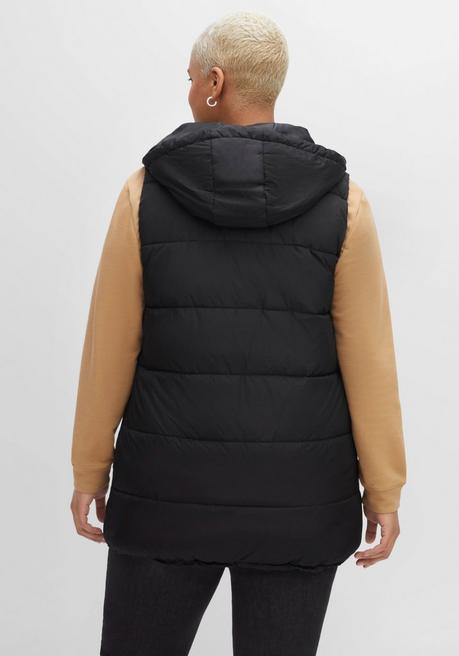 sheego Steppweste in A-Linie, mit Kapuze und 2-Wege-Zipper - schwarz sheego Online