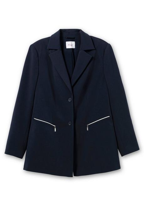 sheego Blazer mit Reißverschluss-Taschen - nachtblau sheego Schlussverkauf