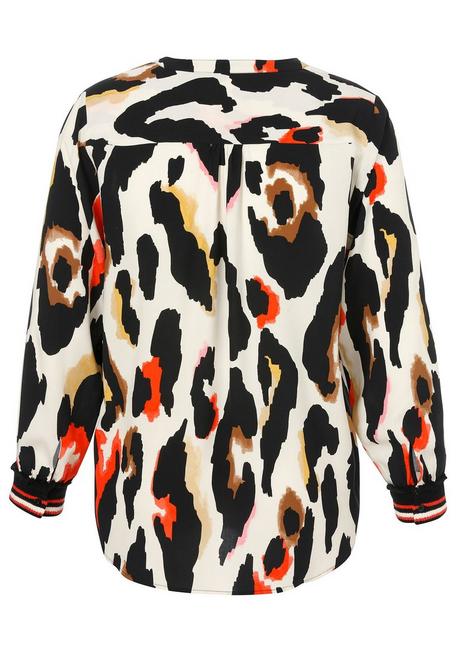 VIA APPIA DUE Bluse mit Animal-Alloverdruck und Ringelbündchen - creme gemustert+schwarz sheego Limitierter Zeitrabatt