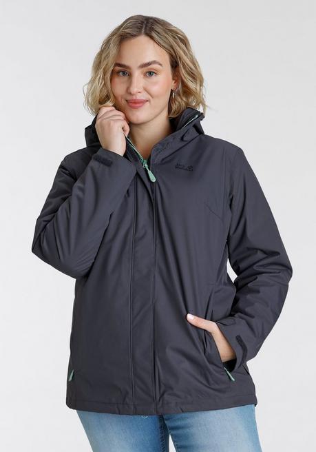 Jack Wolfskin 3-in-1-Funktionsjacke - graugrün sheego