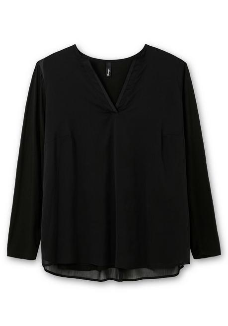 sheego Tunika im Lagenlook aus Chiffon und Jersey - schwarz sheego Sonderangebot