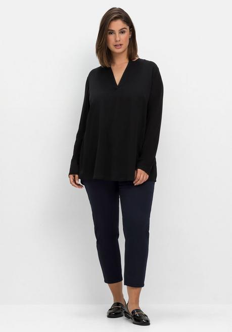 sheego Tunika im Lagenlook aus Chiffon und Jersey - schwarz sheego Sonderangebot