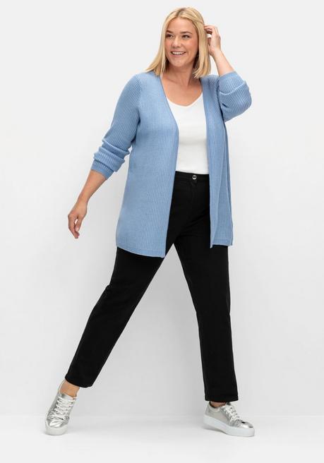 sheego Gerade Stretch-Jeans mit Komfortbund - black Denim sheego