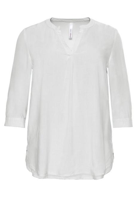sheego Tunika mit 3/4-Arm und gerundetem Saum - weiß sheego Preisnachlass