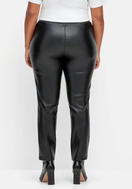 sheego Leggings mit glänzender Beschichtung - schwarz sheego Saisonschlussverkauf