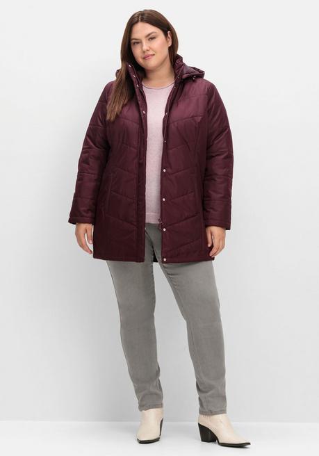 sheego Steppjacke mit abnehmbarer Kapuze - bordeaux sheego Black Friday