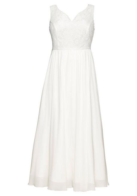 sheego Abendkleid mit Spitzenoberteil und Chiffonrock - offwhite sheego Cyber Monday