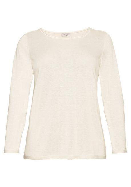 sheego Longpullover mit U-Boot-Ausschnitt und Leinenanteil - offwhite sheego Muttertagsangebot