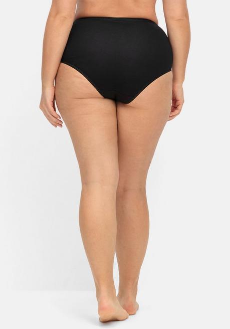 wäschepur 5er-Pack Taillenslips, aus Baumwollstretch - schwarz sheego Blitzangebot