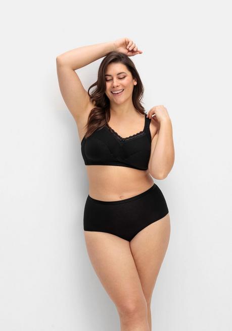 wäschepur 5er-Pack Taillenslips, aus Baumwollstretch - schwarz sheego Blitzangebot