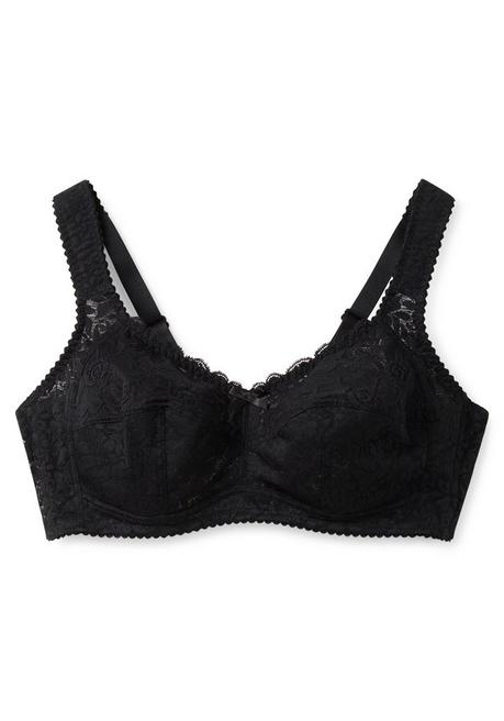 sheego BH ohne Bügel mit leicht transparenter Spitze - schwarz sheego Kauf eins, bekomm eins gratis