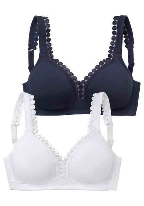 PETITE FLEUR Soft-BH - weiß+marine sheego Letzte 3 Tage