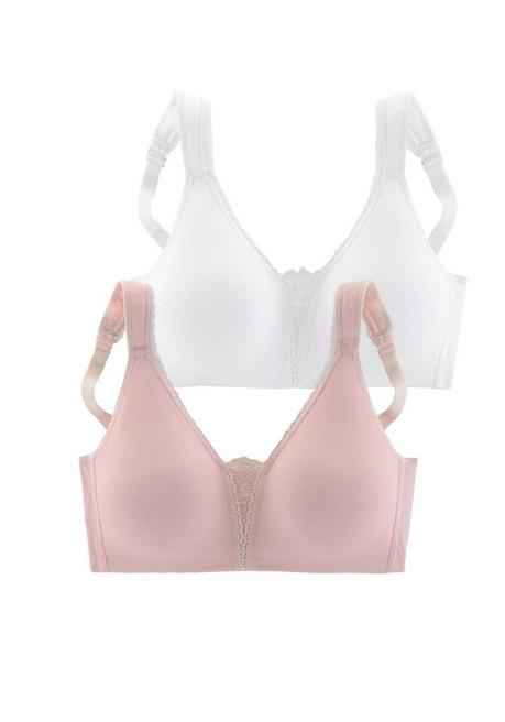 PETITE FLEUR Doppelpack BHs ohne Bügel - rosé+weiß sheego Nur noch ein Tag übrig