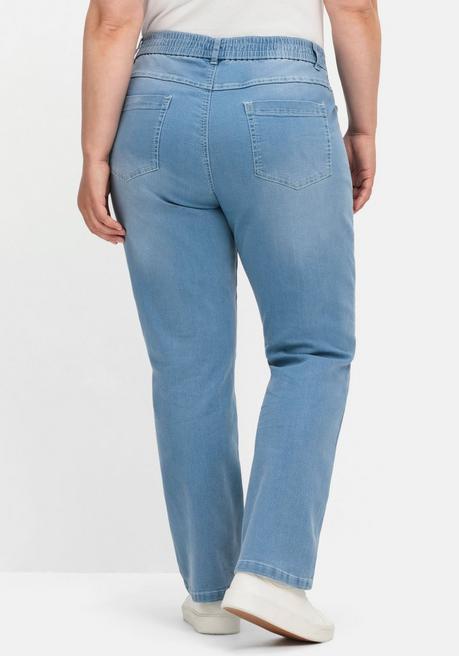 sheego Gerade Jeans mit Rundum-Dehnbund - blue Denim sheego Verkauf