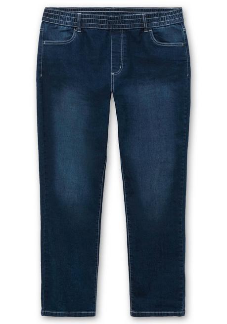 sheego Gerade Jeans mit Rundum-Dehnbund - dark blue Denim sheego Angebote