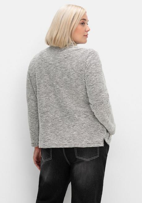 sheego Sweatshirt in Bouclé-Qualität, mit Troyerkragen - ecru gemustert sheego Hotsell