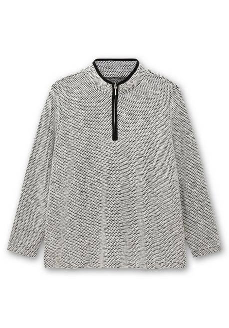 sheego Sweatshirt in Bouclé-Qualität, mit Troyerkragen - ecru gemustert sheego Hotsell