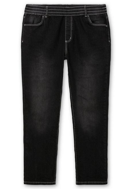 sheego Gerade Jeans mit Rundum-Dehnbund - black Denim sheego im Angebot