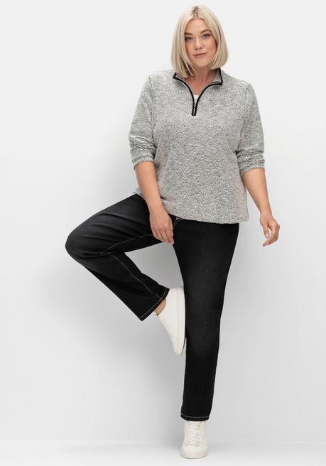 sheego Gerade Jeans mit Rundum-Dehnbund - black Denim sheego im Angebot