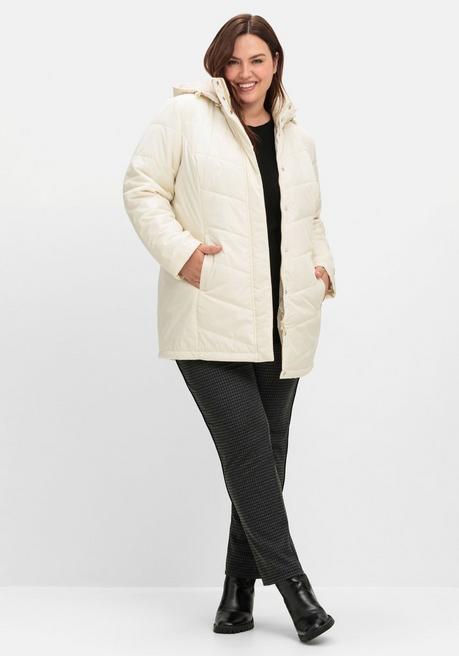 sheego Steppjacke mit abnehmbarer Kapuze - steingrau sheego Sonderangebot