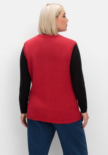 sheego Ärmellose Strickweste mit Reißverschluss - rot sheego Flash Sale