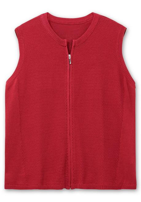sheego Ärmellose Strickweste mit Reißverschluss - rot sheego Flash Sale
