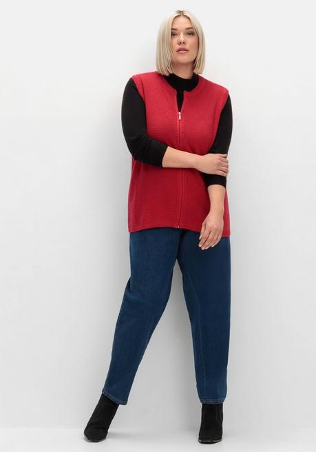 sheego Ärmellose Strickweste mit Reißverschluss - rot sheego Flash Sale