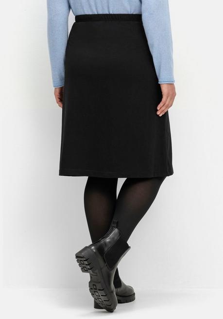 sheego Jerseyrock in leichter A-Linie, mit Schlupfbund - schwarz sheego Online Shopping