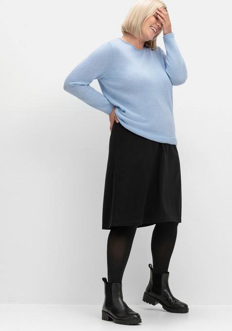 sheego Jerseyrock in leichter A-Linie, mit Schlupfbund - schwarz sheego Online Shopping