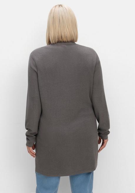 sheego Strickjacke in verschlussloser Form, mit Taschen - anthrazit sheego Weihnachtsangebot