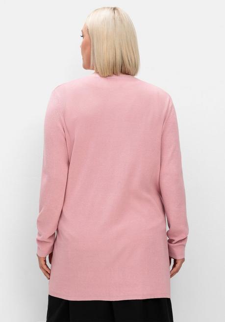 sheego Strickjacke in verschlussloser Form, mit Taschen - rosé sheego Osterangebot