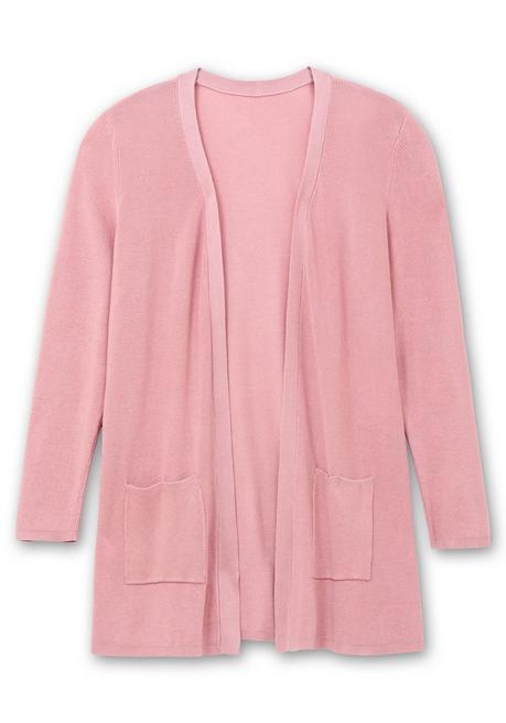 sheego Strickjacke in verschlussloser Form, mit Taschen - rosé sheego Osterangebot