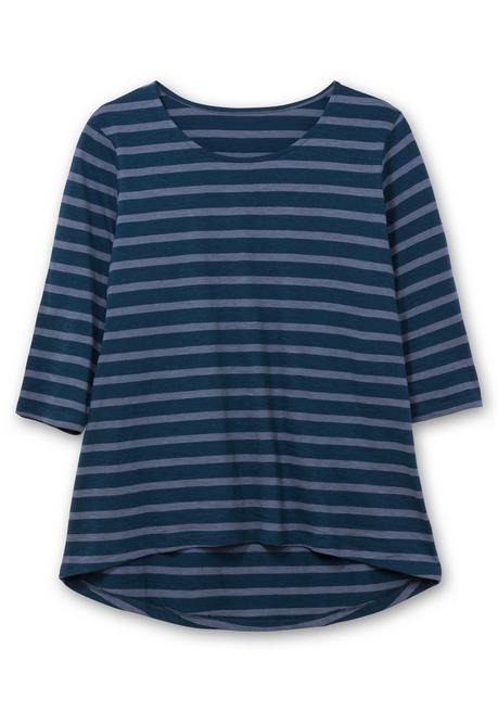sheego Ringelshirt mit 3/4-Arm, hinten länger als vorn - blau gestreift sheego Jubiläumsangebot