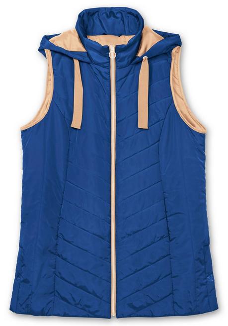 sheego Steppweste mit Kapuze und Kontrastdetails - royalblau sheego Neueste Mode