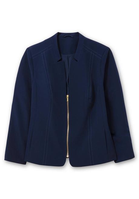 sheego Blazer mit Stehkragen und Kontrast-Zipper - marine sheego Zeitlich begrenztes Angebot