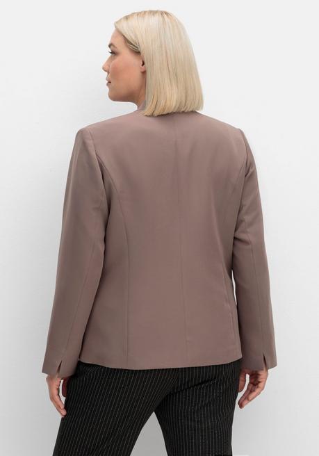 sheego Blazer mit Stehkragen und Kontrast-Zipper - dunkeltaupe sheego Exklusive Angebote