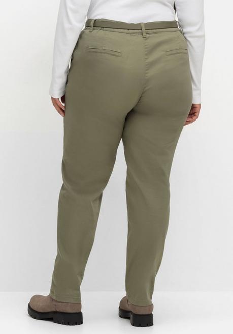 sheego Schmale Chinohose mit Gürtel - khaki sheego Bestseller
