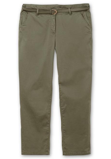 sheego Schmale Chinohose mit Gürtel - khaki sheego Bestseller