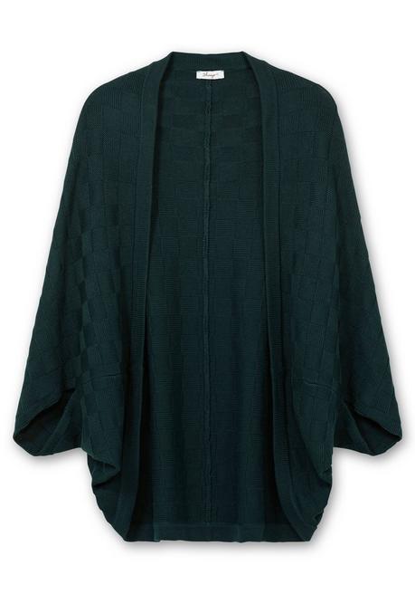 sheego Strickcape im tonigen Schachbrettmuster - tiefgrün sheego VIP-Rabatte